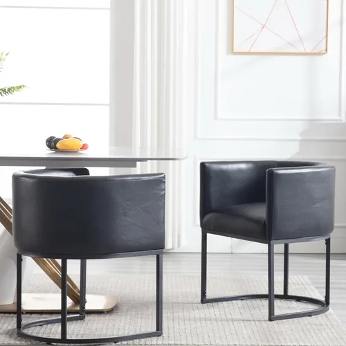Vista 33 de RIVOVA - Silla tapizada para comedor, silla lateral moderna de barril, sillas tapizadas para comedor, silla cómoda para cocina, silla lateral