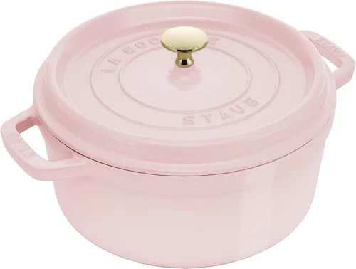 Vista 28 de Staub - Olla redonda de hierro fundido de 2.75 cuartos, color trufa blanca, fabricada en Francia