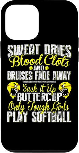 Vista 16 de iPhone 16 Only Tough Girls Play Softball - Funda resistente para jugador de sóftbol