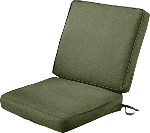 Vista 19 de Classic Accessories Montlake FadeSafe - Cojín para sillas de patio resistente al agua, 44 x 20 x 3 pulgadas, color beige antiguo, juego de cojines