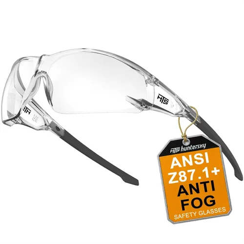 Vista 15 de HTS HUNTERSKY ANSI Z87.1 Gafas de seguridad antivaho envolventes transparentes, gafas de laboratorio para pickleball y química con resistencia a