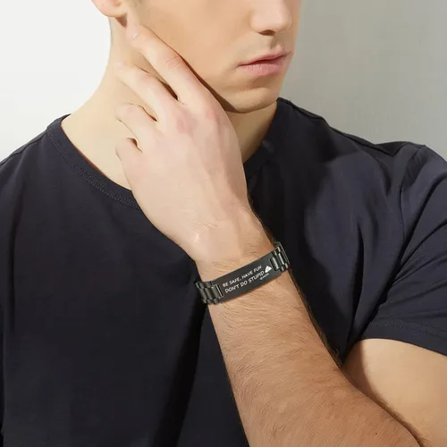 Vista 9 de MEALGUET - Pulsera de acero inoxidable con texto inspirador grabado, regalo de cumpleaños, de graduación, de mamá o papá, regalo de Navidad