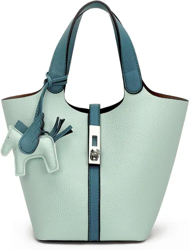 Vista 16 de Bolso de mano para mujer, de piel vegana, bolso de mano con asa superior, bolso de hombro con bolso pequeño desmontable