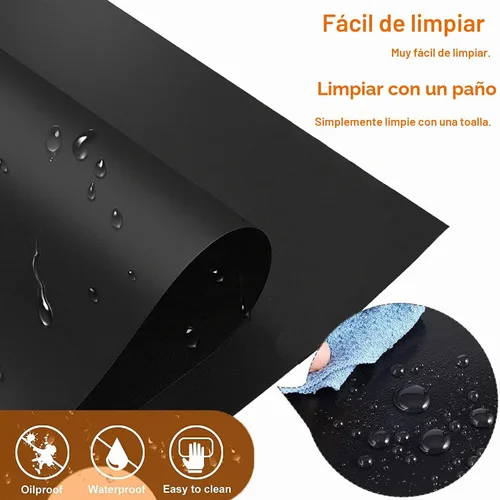 Vista 4 de Cubiertas de estufa para quemadores de gas, cubierta superior de estufa, recortada, fácil de limpiar, reutilizable, forro antiadherente, lavable