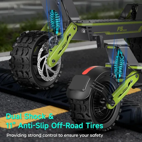 Vista 5 de Scooter eléctrico de 1500 W para adultos con 43 millas y 34 mph 2-Verde