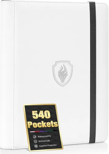 Vista 14 de Carpeta prémium de 9 bolsillos para tarjetas de 360 tarjetas, carpeta de tarjetas comerciales Fabmaker PU Sturdy Card Collection Album