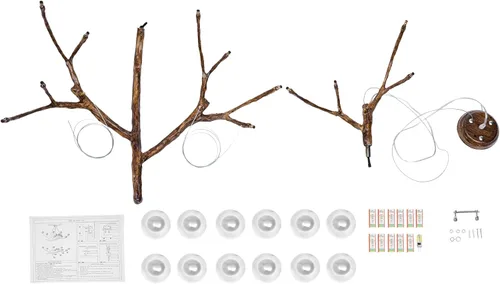 Vista 9 de 12 luces lámpara de rama moderna LED árbol rama luz, 110 V 36 W vidrio burbuja rama luz de techo, rama lámpara colgante para sala comedor