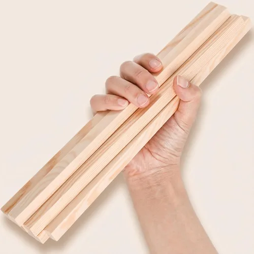 Vista 3 de Elsjoy Paquete de 50 varillas cuadradas de madera de 1/2 x 12 pulgadas, palos de madera de pino sin terminar para manualidades, proyectos