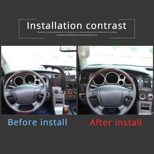 Vista 4 de Cubierta de moldura del panel del tablero para Toyota Tundra 2007 2008 2009 2010 2011 2012 2013, accesorios de decoración interior de ABS