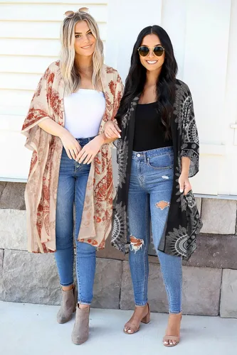 Vista 2 de CHICGAL - Kimono para mujer, salidas de baño para verano, de playa, informales, holgadas, cárdigan suelto para usar encima del traje de baño