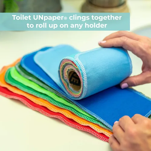 Vista 2 de Marley's Monsters Papel higiénico sin papel – Rollo de 24 unidades, papel higiénico reutilizable – Toallitas absorbentes para bidé, (Cactus)