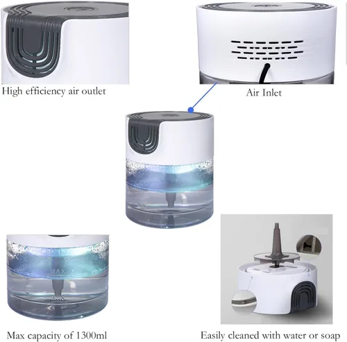 Vista 5 de Office23123 - Purificador de aire de agua para el hogar, humidificador para lavadora de aire, ambientador para humo y olores de mascotas, difusor
