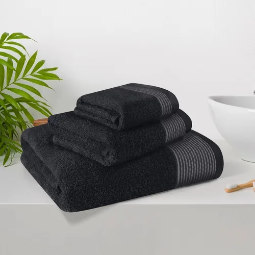 Vista 2 de Belizzi Home Juego de 3 toallas de algodón ultra suave, contiene una toalla de baño de 28 x 55 pulgadas, una toalla de mano de 16 x 24 pulgadas y un