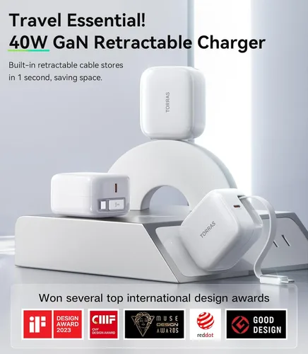 Vista 6 de TORRAS Banco de energía minimag de 10,000 mAh y bloque de cargador USB C de doble puerto