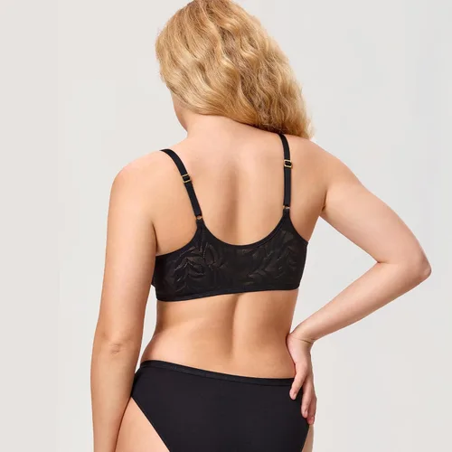 Vista 4 de AISILIN Sujetadores con cierre frontal para mujer, talla grande, sin forro, encaje suave, con aros