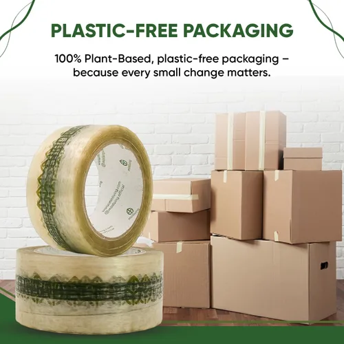 Vista 9 de Cinta de embalaje biodegradable Cinta de embalaje de celulosa a base de plantas Adhesivo multiusos resistente para envío, mudanza, oficina