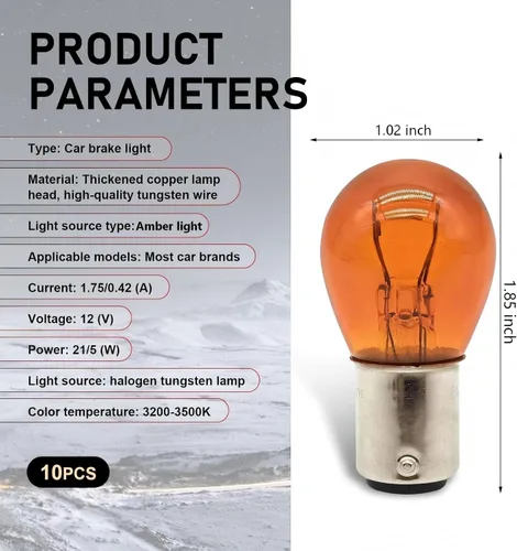 Vista 2 de 10 bombillas 1157, bombilla de luz trasera de freno alta y baja, bombilla P21/5W S25 2057 2357 7528 BAY15D, bombilla de repuesto para luz de señal