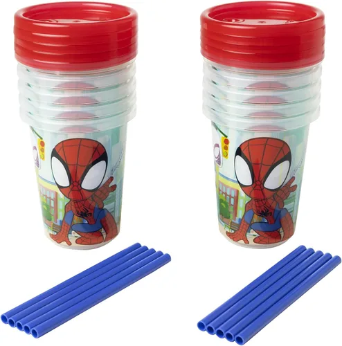 Vista 10 de The First Years Bluey Take & Toss Vasos con Pajita para Niños Pequeños - Vasos Sippy a Prueba de Derrames para Niños Pequeños con Tapas que se