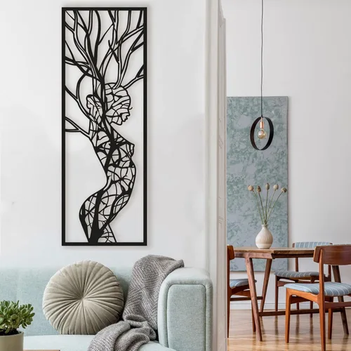 Vista 6 de Arte de pared de metal con cuerpo femenino, decoración de árbol de la vida, decoración de pared de metal, decoración de pared de metal para mujer