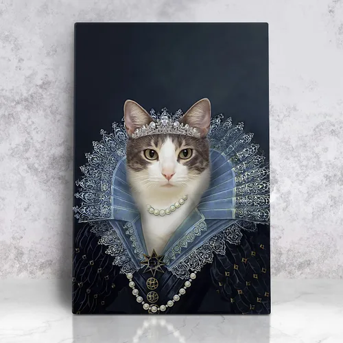 Vista 10 de Awesometik Impresión en lienzo personalizada retrato real de mascota a partir de foto, retrato personalizado del Renacimiento, retratos, retratos 20