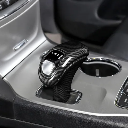 Vista 5 de Jimen Compatible con Jeep Grand Cherokee 2014-2015, 3 piezas de cubierta de pomo de cambio (fibra de carbono)