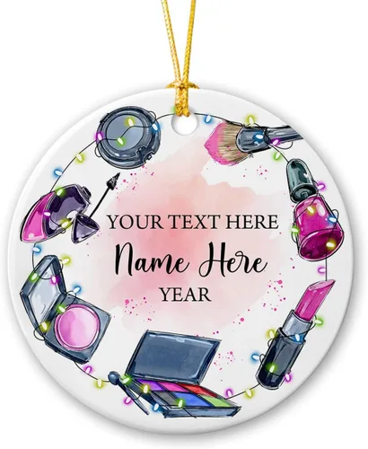 Vista 8 de Adorno de artista personalizado 2025 para árbol de Navidad, adornos de cerámica de dibujo personalizado, regalos de Navidad para pintores