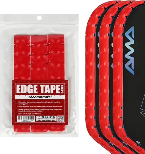 Vista 9 de PICKLETECH Cinta de protección de pala de pickleball – Protector de borde de cabeza de paleta – Cinta de protección de borde de raqueta ajuste