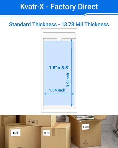 Vista 24 de 30 PCS Clear Self Adhesive Plastic Label Pockets, Top Loading Business & Library Index Card Holders, Peel and Stick Sleeves for Storage Bins, Totes