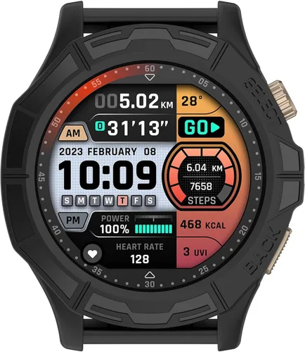 Vista 4 de Funda compatible con Amazfit Cheetah/Cheetah Pro Smartwatch Funda protectora de TPU suave (negro, negro)