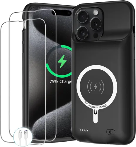 Vista 12 de Funda de batería para iPhone 14, 10000 mAh, funda protectora de carga portátil, compatible con carga inalámbrica, compatible con iPhone 14