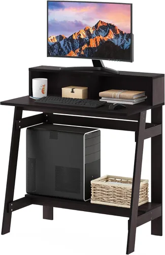 Vista 14 de Furinno Simplistic - Escritorio de 32 pulgadas de ancho, escritorio para Pino ámbar