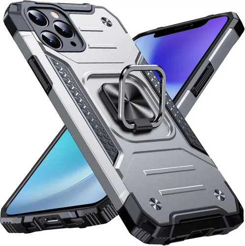 Vista 117 de Anqrp Funda resistente para iPhone 6/7/8/SE/SE2 con soporte de anillo mejorado y agarre, grado militar, a prueba de golpes, resistente y robusta