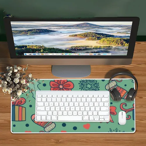 Vista 6 de Chic Festive Celebration Mouse Pad Large Gaming Desk Pad with Non- Slip Rubber Base Smooth Face Mouse Table Computer Desk Decor for School Home