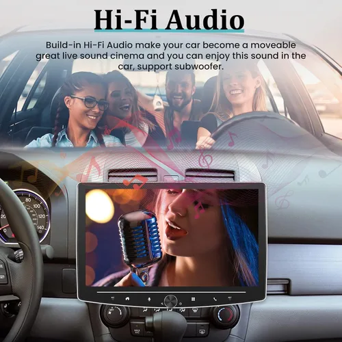 Vista 6 de [2+64G] Estéreo de coche con pantalla táctil de un solo DIN con Apple Carplay inalámbrico y Android Auto - Radio de pantalla táctil Android de 10
