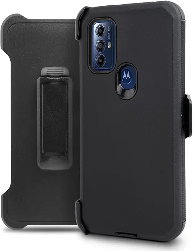 Vista 4 de Customerfirst - Funda para teléfono Motorola Moto-G Pure: G Play 2023 G Power 2022, con funda de clip para cinturón, resistente, a prueba de Negro