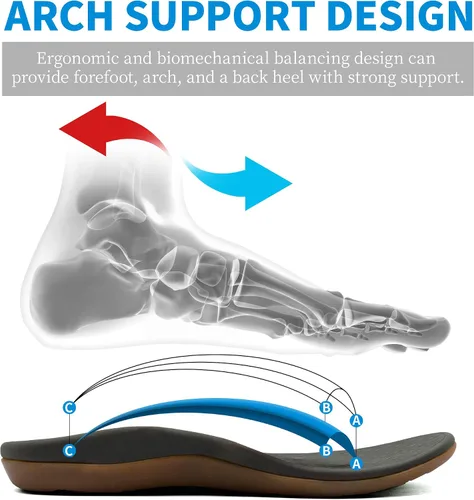 Vista 2 de Sandalias ortopédicas para hombre con soporte de arco para fascitis plantar, pies planos, para interiores y exteriores, sandalias de playa