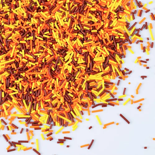 Vista 6 de Chispas de Jimmies de otoño para Acción de Gracias, 7oz - Azúcar comestible de otoño en color naranja, amarillo y marrón para decorar galletas