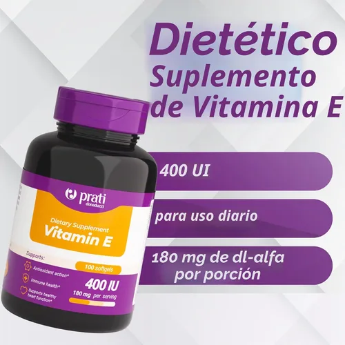 Vista 2 de Prati Donaduzzi Cápsulas blandas de vitamina E, 400 UI, 100