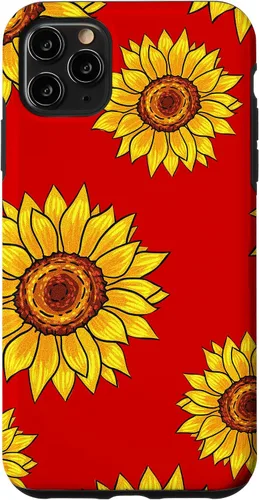 Vista 13 de Patrón de girasol en rojo vintage floral flor mujeres regalo caso para iPhone 17