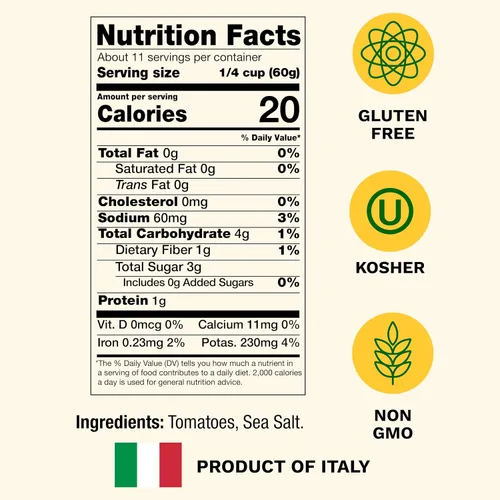Vista 2 de Cento Puré de tomate Passata, 24 onzas (paquete de 6) Sin OMG y sin gluten; fabricado en Italia; puré tamizado suave para recetas de salsa