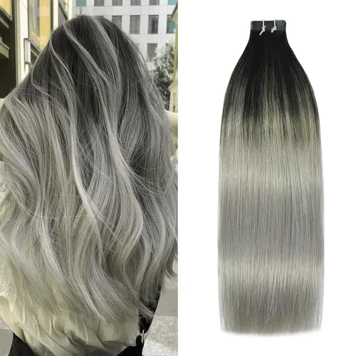 Vista 24 de WindTouch Extensiones de cabello humano con cinta adhesiva, color rojo, 20 unidades, 14 pulgadas, #rojo, 1.06 oz