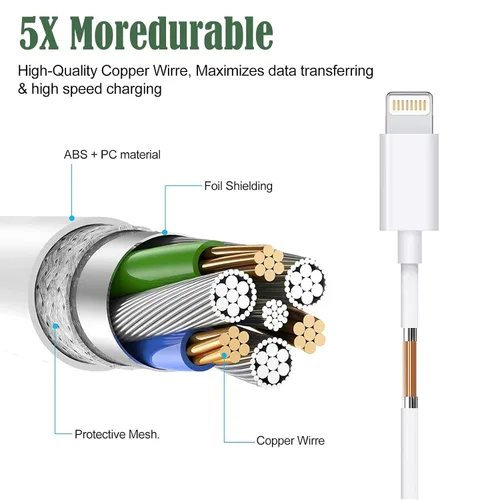 Vista 2 de Cargador de iPhone [certificado Apple MFi] Apple Block USB C enchufe rápido de pared con cable USB C a Lightning de 3 pies para iPhone 14 Pro