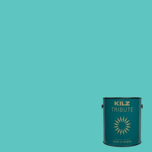 Vista 168 de KILZ TRIBUTE Pintura e Imprimación, Interior, Muestra de Color, Almost Aqua, 8 Onzas