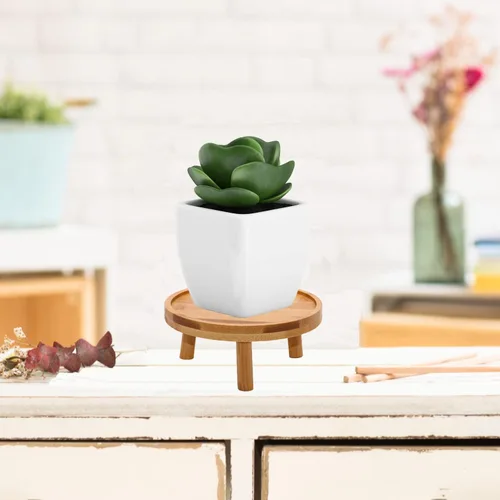 Vista 7 de ARTORA - Soporte para plantas estilo moderno de mediados de siglo, soporte de madera para plantas de interior, elevador de macetas para suculentas
