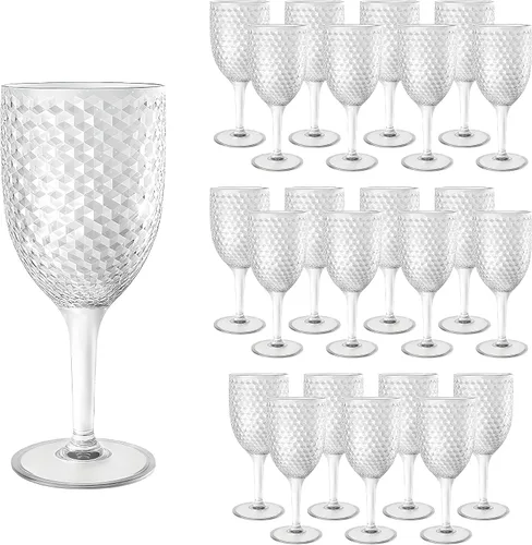 Vista 6 de Copas de vino de plástico de 13 onzas, copas acrílicas reutilizables para tostar, vasos irrompibles para bar, fiesta, boda (10, rosa)