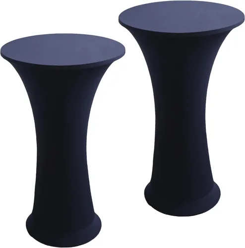 Vista 12 de Mantel Redondo Elástico de Spandex para Cóctel, Paquete de 2, 24"x43" Cubierta de Mesa Ajustada Highboy Elástica, Mantel Redondo de Cóctel para Mesa