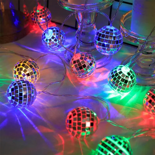 Vista 6 de Decoración de bola de discoteca para jardín, patio, decoración al aire libre, bolas de discoteca USB, difusor de bola de discoteca, lindo cambio