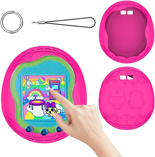 Vista 12 de Funda de silicona de repuesto compatible con Tamagotchi Uni, funda suave anticaída para Tamagotchi Uni, accesorios con cordón para el dedo