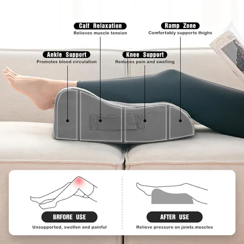 Vista 3 de LightEase Almohada de Espuma Viscoelástica para Soporte y Elevación de Piernas, Rodillas, Tobillos y Pies para Recuperación de Cirugía