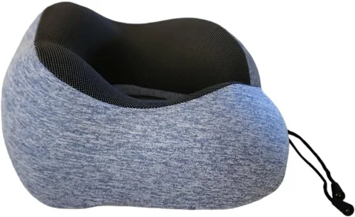 Vista 2 de Almohada cervical de viaje de espuma viscoelástica 100% pura para dormir Almohada de cuello de viaje portátil en forma de U Comodidad suave